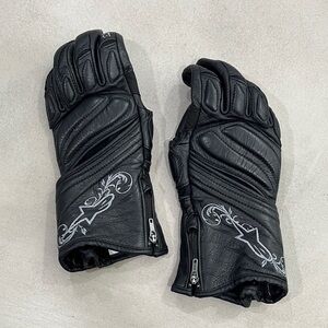 Alpinestars Black Leather Motorcycle Gloves XS